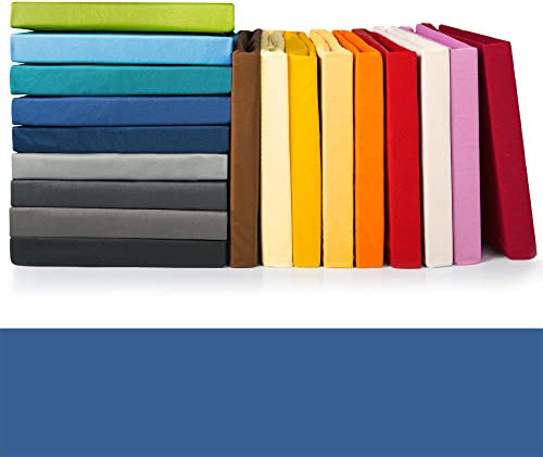 CelinaTex Jade Spannbettlaken Doppelpack 90x200-100x200 cm royal blau Microfaser Spannbetttuch Jersey Bettlaken