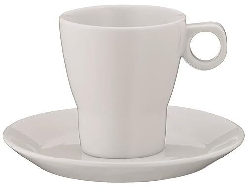 WMF Barista Café créme Tasse 150 ml, Kaffeetasse mit Untertasse, Kaffeeglas, Porzellan, spülmaschinengeeignet