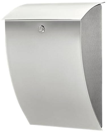 Burg-WÄCHTER Briefkasten mit Zeitungsfach ohne Namensschild, Rostfreier Edelstahl, Einwurf-Format DIN C4, 2 Schlüssel, Milano 3843 NI