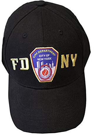 FDNY Baseballmütze, Polizeiabzeichen, Feuerwehr von New York City, Schwarz & Gold, Einheitsgröße