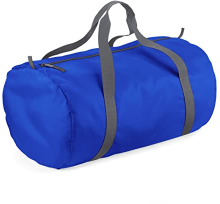 BagBase Unisex BG150BROY Pack Away Barrel Bag, Bright Royal, Medium