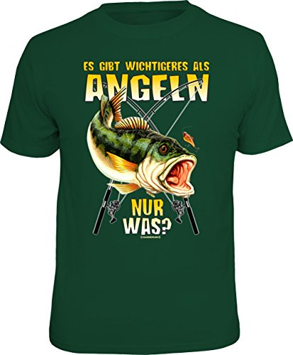 Männer Geschenk T-Shirt für Angler und Fischer: Es gibt Wichtigeres als Angeln, nur was?