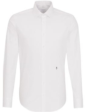 Seidensticker Herren Mens Slim Longsleeve Cotton Hemd, Weiß(676550), 43 EU