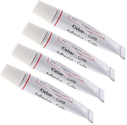 Wimpernwelle Kleber zum Fixieren der Wimpern, Wimpernkleber, Fixierer für Wimperndauerwelle, 2 g, 4 Stück