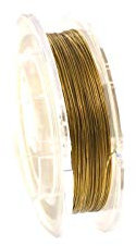 Creative-Beads Schmuckdraht messing, nylonummantelt, 0,5mm, flexibler Draht für Kette, Armband, hautverträglich reißfest, 10m Rolle gold zum Schmuck selbst machen
