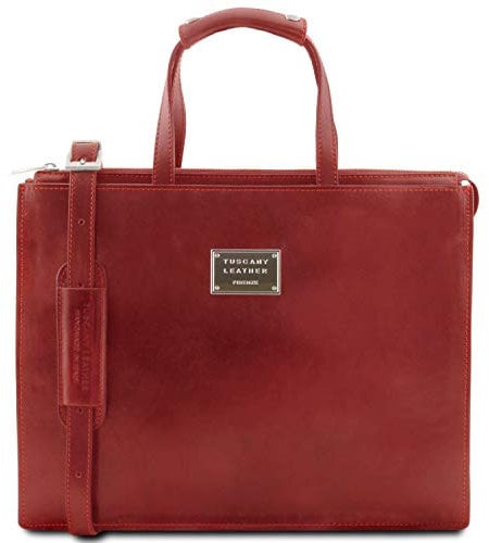 Tuscany Leather Palermo - Damen - Aktentasche aus Leder 3 Fächer - TL141343 (ROT)
