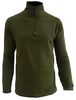 OUTLET MILITARY Maglia in Micro Pile Mezza Zip Verde Militare TG. S
