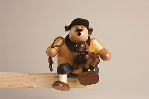 Rudolphs Schatzkiste Räuchermann Kantenhocker Hundefreund mit Dackel BxTxH= 13x12x14cm NEU Rauchen Rauchfigur Rauchmann Räucherfigur Räucherkerze Smoker Kerze Figur Mann Holz Seiffen Erzgebirge Holz