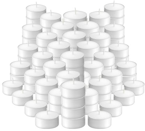 Bolsius Bougies de chauffe plat (lot de 100), durée de combustion sans fumée de 4 heures, bougies en cire non parfumées, diamètre 40 mm, idéales à des fins décoratives, P950