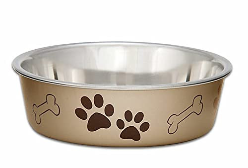 LOVING PETS Products Metallic Bowl, Large, Champagne