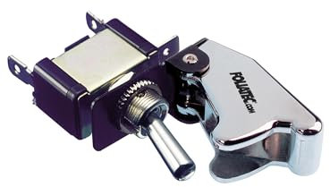 FOLIATEC Kill Switch ON/OFF Schalter Kippschalter für 6-24 V / 10-40 Ampere, cover chrom