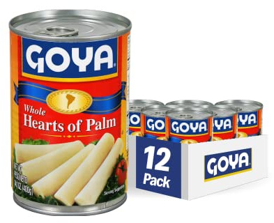 Goya Foods Whole Hearts of Palm (Palmitos), 14.1 Ounce (Pack of 12)