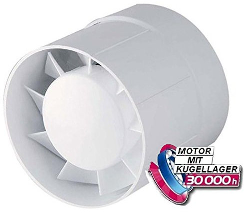 Rohr-Einschub-Ventilator Ø 100 125 150 mit Kugellager -Lüfter Badlüfter IPX4 Kanallüfter WKA-L (Ø 100)