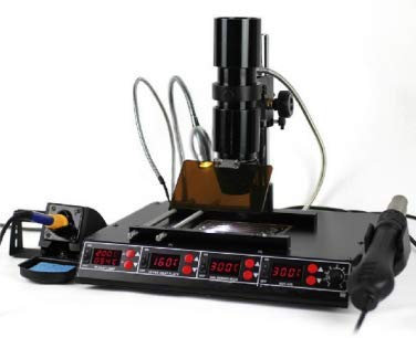 GOWE 3 in 1 Infrared Bga Rework Station SMD Rework Station Hot Air Gun + 75W Soldering Irons + 540W Preheating Station