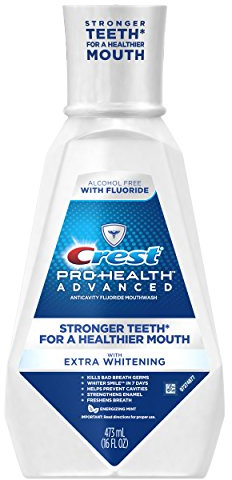 Crest Pro-Health Advanced Mouthwash with Extra Whitening, Energizing Mint, 16 Fluid Ounce