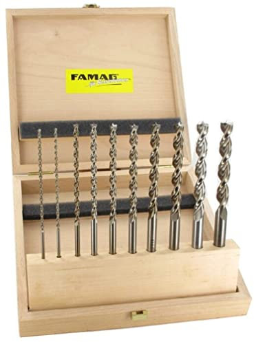 FAMAG Holzspiralbohrer Satz HSS-G lang 10-teilig, D=3,4,5,6,7,8,9,10,11,12mm