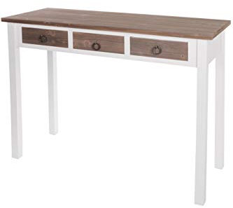 elbmöbel Konsolentisch Massivholz Konsole mit 3 Schubladen Schreibtisch 105 x 40 cm