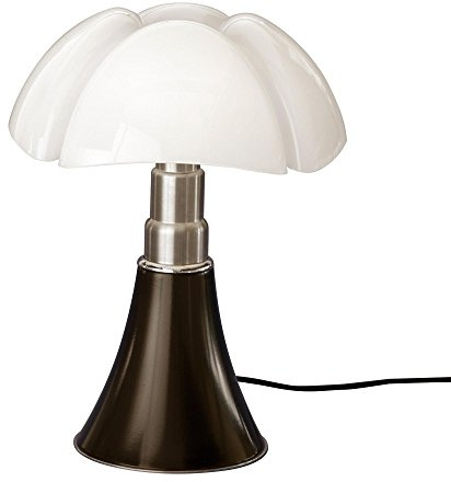 Martinelli Luce Pipistrello Tischleuchte, weiß Fuß dunkelbraun