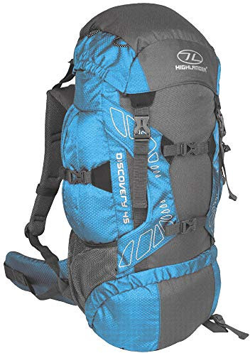 Highlander 45 Liter Discovery Rucksack Leichter Wanderrucksack mit wasserdichter Hülle - Ideal zum Wandern, Reisen, Trekking, Camping und „D of E“ - Türkis