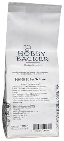 Hobbybäcker Süßer Schnee als professionelle Alternative zu Puderzucker extrafein, 500 g