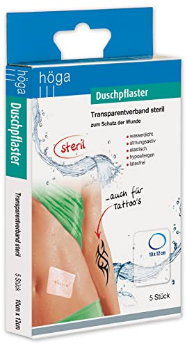 Duschpflaster, Transparentverband steril 10 cm x 12 cm, 5 Stück, 1er Pack (1 x 5 Stück)