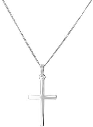 Silverly 925 Sterling Silver Cross Necklace 18 - Crucifix Pendant Silver Chain Necklaces - Christian Gifts for Women - Confirmation Gifts for Ladies - Religious Jewellery
