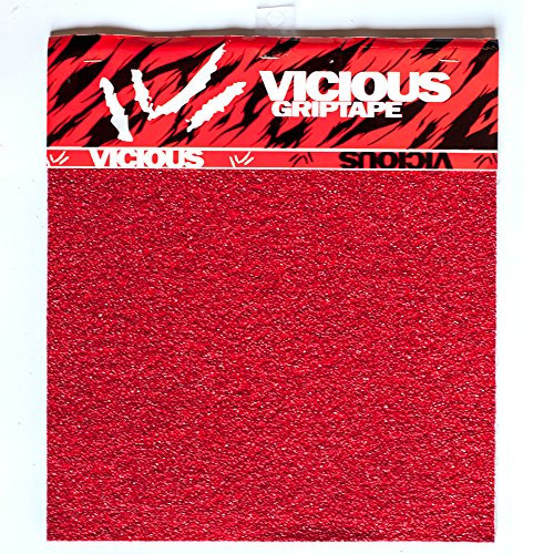 Vicious Rayne Longboards GripTape, 4 Stück, grobe Körnung, 101,6 x 27,9 cm, Rot