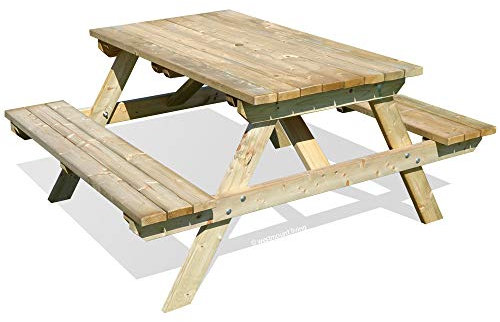 WOODEN GARDEN PICNIC TABLE BENCH - 5FT TRADITIONAL PUB STYLE OUTDOOR FURNITURE