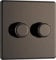 BG Electrical Intelligent Double Wall Dimmer Switch, 2 Way, Screwless Front Plate, Premium Flatplate, Black Nickel, 200W, FBN82
