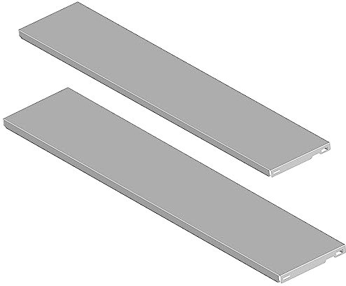 Element System 10700-00012 10700 STAHLFACHBODEN - Regalboden für Wandschiene und Pro-Regalträger, Stahl, Weiß, 800 x 250 mm, 2 Stück