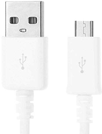 OcioDual Cable Micro USB B 2m 6mm Cargador Carga Rápida y Transmisión de Datos Blanco para Mando PS4 Smartphones Tablets