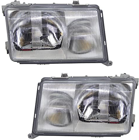 BESTPRICE 2x Hauptscheinwerfer vorne links + rechts H4 / H3 Frontscheinwerfer, Kompatibel mit MERCEDES-BENZ 124 Cabriolet (A124), 124 Coupe (C124), 124 Stufenheck (W124), 124 T-Model (S124)