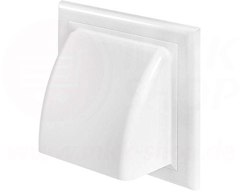 Wetterschutzgitter Abschlussgitter Ø 100 mm weiß Gitter ABS Kunststoff witterungsbeständig Rückstauklappe Verschlussklappe Ablufthaube Wetterschutzgitter Haube Windgeschützt Lüftungsgitter Küche