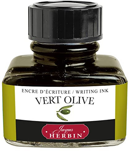 J.Herbin Herbin 13036T - Un flacon d'encre 30 ml pour stylo-plumes et stylos roller, Vert olive