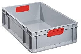 Allit 456745 EuroBox 617 600 x 400 x 170 mm geschlossene Griffe in grau/rot