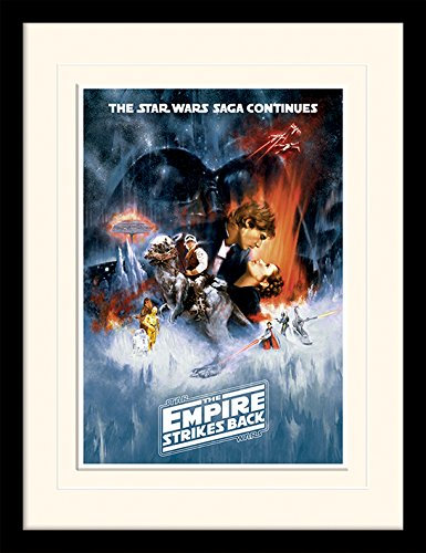 Pyramid International MP11221P-PL Star Wars The Empire Strikes Back (One Sheet) montiert und gerahmt, Mounted 250 GSM Paperwrap MDF, Mehrfarbig, 44 x 33 x 4 cm