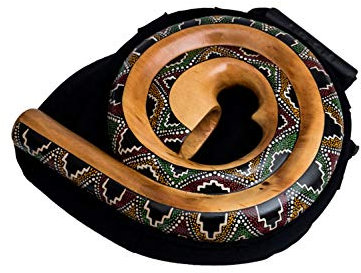 Didgeridoo Rundform Instrument Naturmaterialien Reisetasche Spirale Australien (D4)