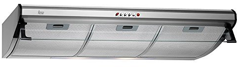 Teka C 9420 - Campana Extractora Clásica 90 cm, Integrada en Mueble, con 2 Motores, Frente Soft Inox Anti Huella, Mandos Pulsantes, 3 Velocidades, 2 Lámparas LED, Color Acero Inoxidable