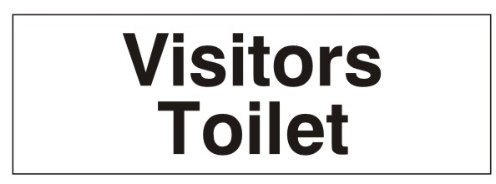 Visitors Toilet Door Sign 300mm x 100mm Rigid Plastic (DOR.30E-RP)