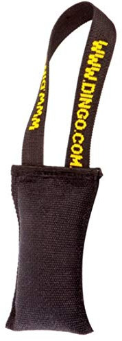 Dingo Hundespielzeug Beisswurst Agility Baumwolle mit Griff handgefertigt für Bisstraining Apportieren Schwimmend Schwimmfähig 15 x 6 cm Schwarz 15600
