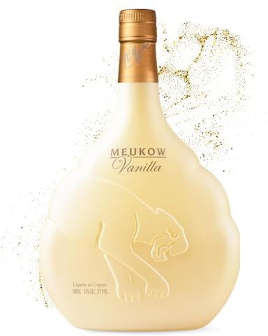 Meukow Vanille Cognac Likör 0,5 Liter 30% Vol. | Harmonischer Likör aus edlem Cognac & seidigen Vanillearomen I Mit Noten von Karamell, Mandel & Zimt I 30% vol.