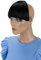 CAISHA Pony Clip In Extensions Stirnfransen Haarteil Haarverlängerung Schwarzbraun HF5