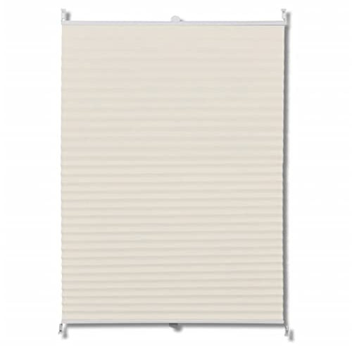 vidaXL Plissee 70x125 cm Creme Klemmfix Faltrollo Rollo Sichtschutz Jalousie