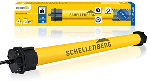 Schellenberg 20611 Maxi Standard 10 Moteur tubulaire de volet roulant pour fenêtre, Orange