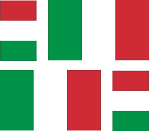 Akachafactory 4 x Autocollant Sticker Voiture Moto Valise pc Portable Drapeau Italie Italien