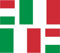 Akachafactory 4 x Autocollant Sticker Voiture Moto Valise pc Portable Drapeau Italie Italien