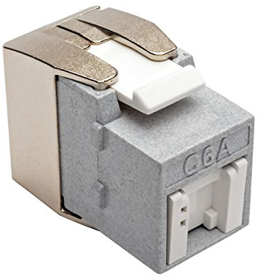 TRIPP LITE Cat6a Toolless Keystone Jack Wall Plates Patch Panels Mount Boxes (N238-001-GY-TFA)