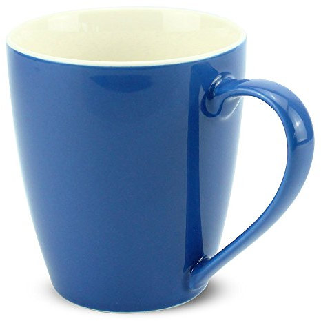 Tassen 6er Set in blau - Schlichte Porzellan Kaffeebecher in 350ml für Tee Kaffee Cappuccino - Moderne Kaffeetassen spülmaschinenfest und mikrowellengeeignet als Geschenk