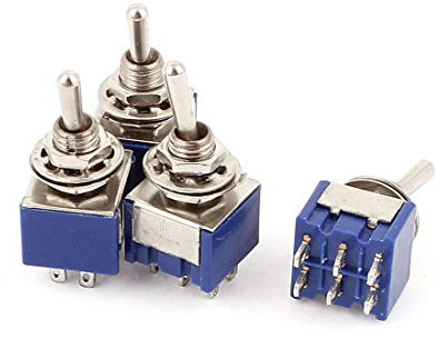 sourcing map 4 Stk AC 6A 125V 2 Position 6 Pins DPDT ein-/ein Mikro Mini Kippschalter
