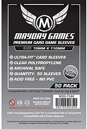 50 Mayday 70 x 110 Lost Cities Premium Card Sleeves Board Game - Brettspiel Hüllen